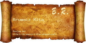 Brumecz Rita névjegykártya